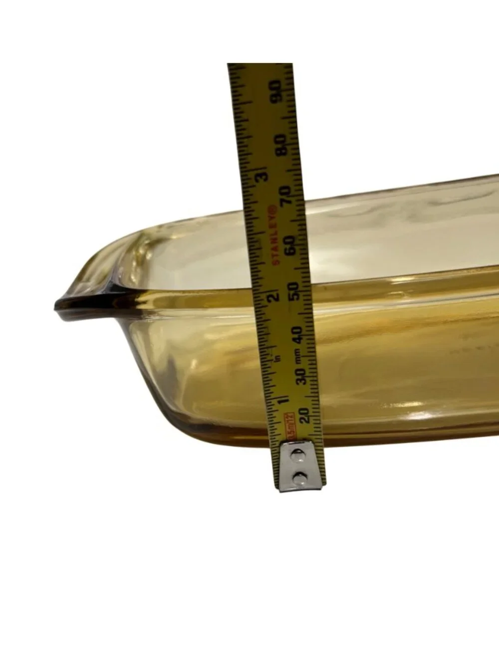 Vintage Mexico Amber Glass Baking Dish Rectangular 1.5 Quart Ovenware